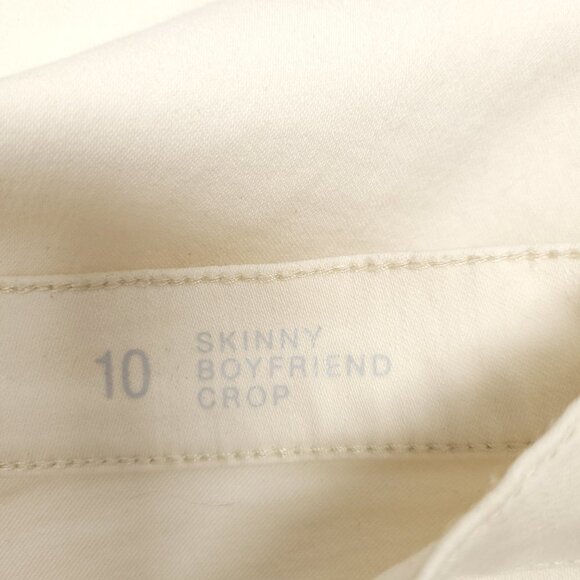 a.n.a Womens Distressed Mid Rise Skinny Boyfriend Jeans Size 10 Ivory - Picture 12 of 13
